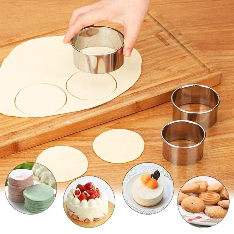 3pcs Stainless Steel Round pastry cutter set