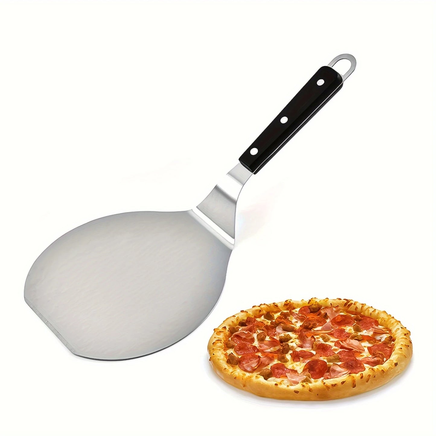 1pc Stainless Steel Wooden Handle Pizza Spatula