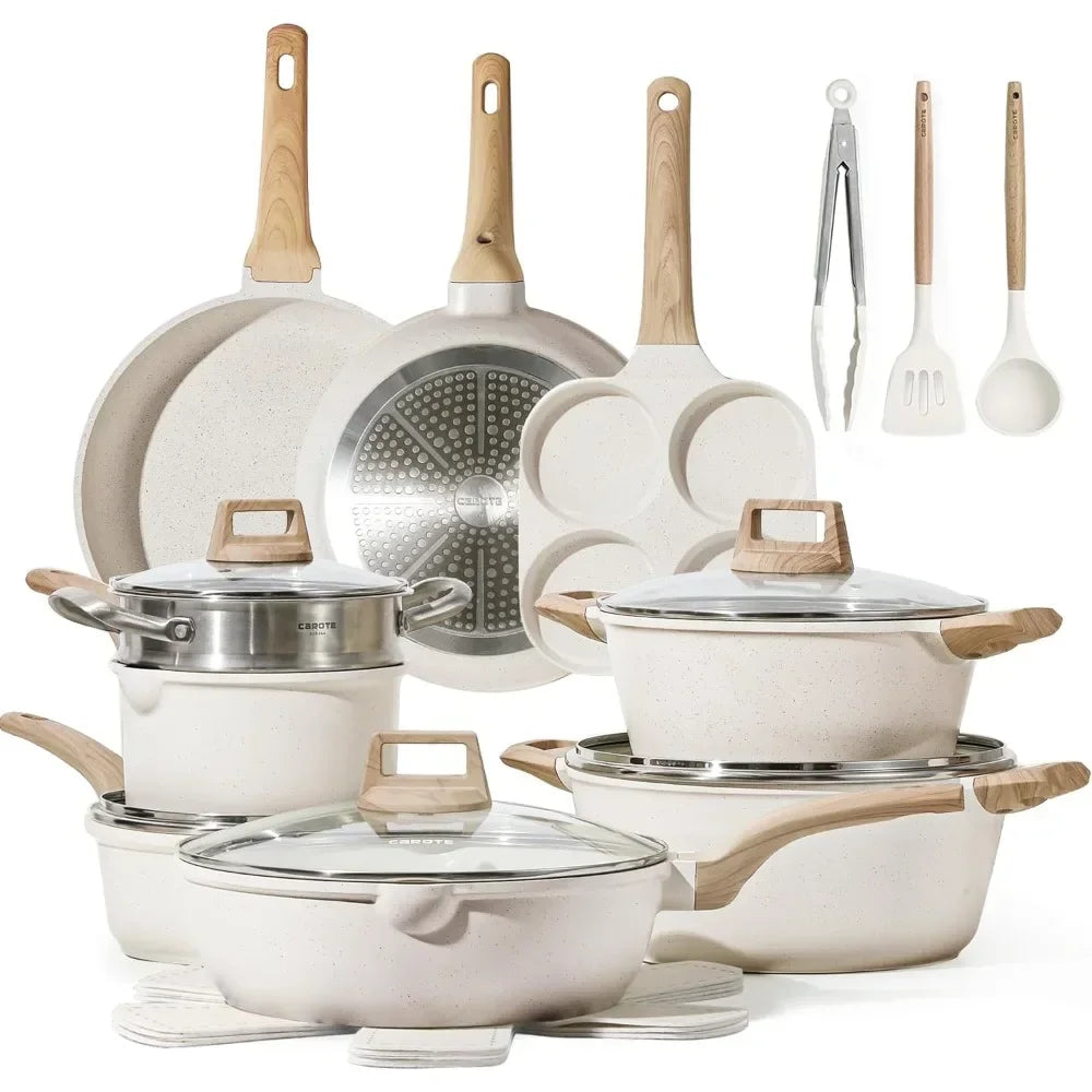 White Granite Induction Cookware Set