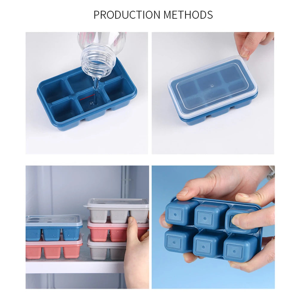 5/10PCS 6 DIY Giant Jumbo Ice Cube Tray