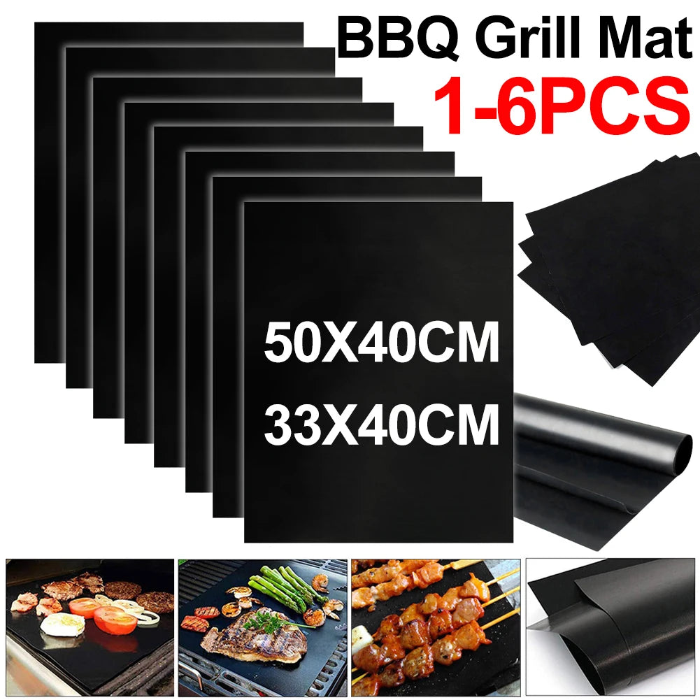 1-5PCS Non-stick BBQ Grill Mat