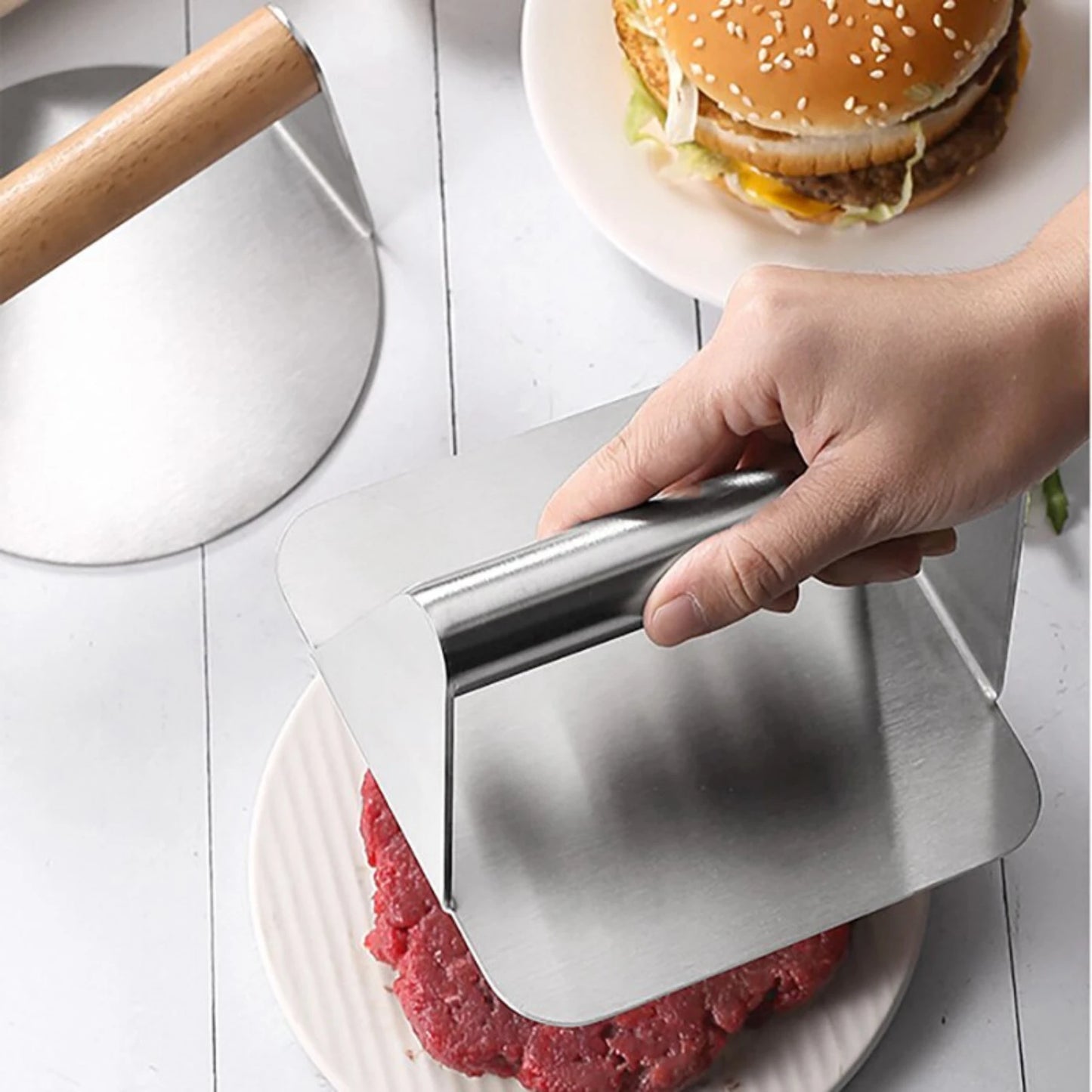 Convenient Non-Stick 304 Stainless Steel Hamburger Press