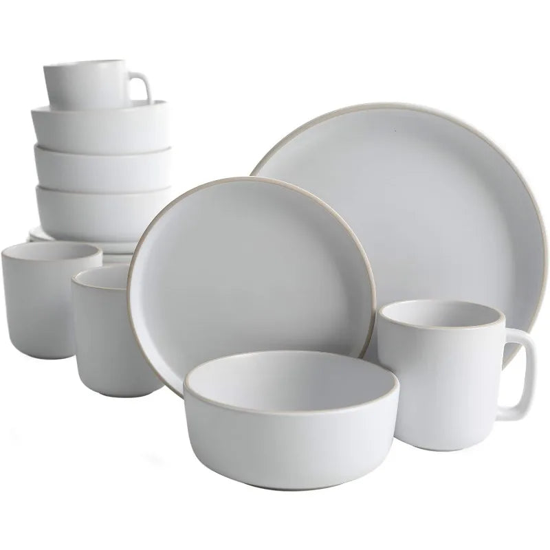 Zuma Stoneware Plates, Bowls, & Mugs Dinnerware Set