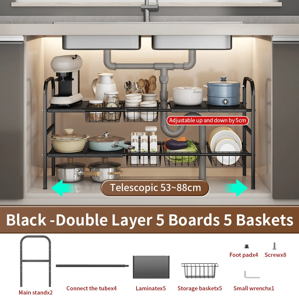 1 Set Kitchen Under Sink Organizers