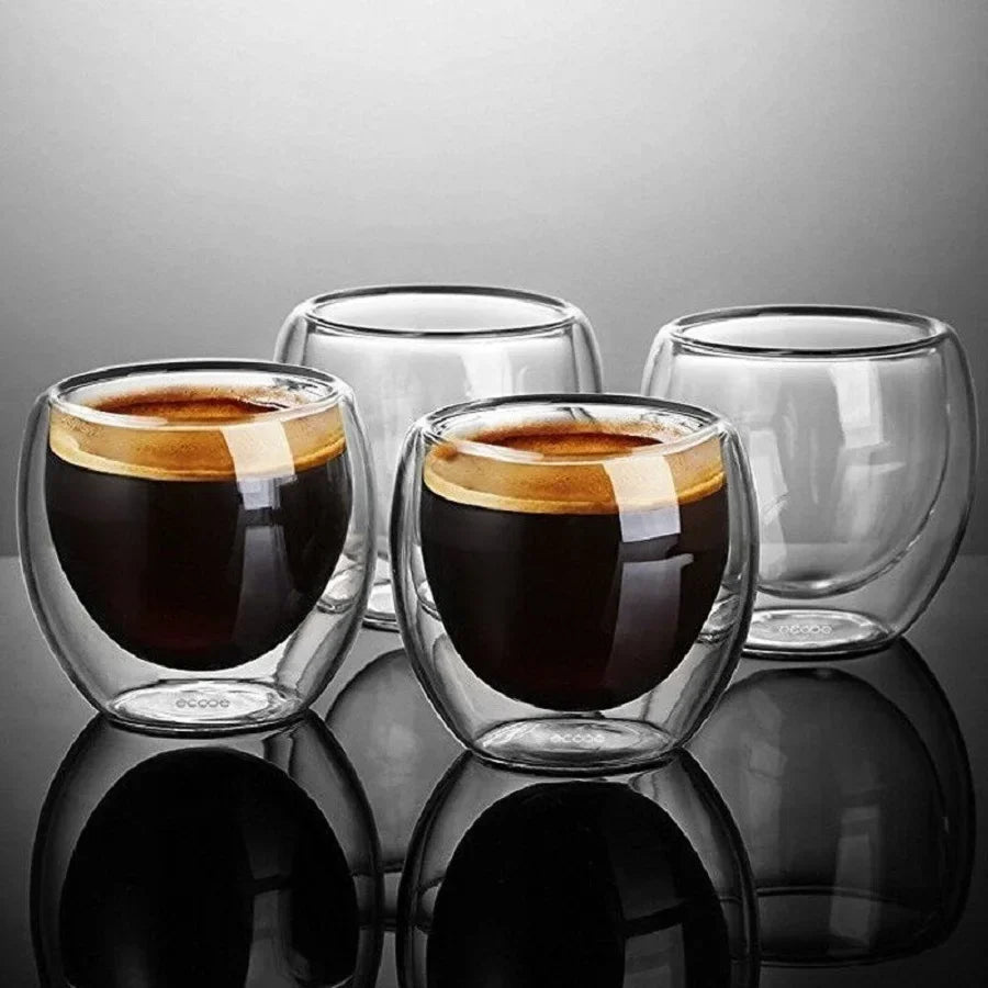 2.7OZ/6pcs Glass Espresso Coffee Mugs