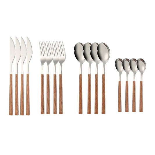 Stainless Steel Wooden Handle Cutlery Set