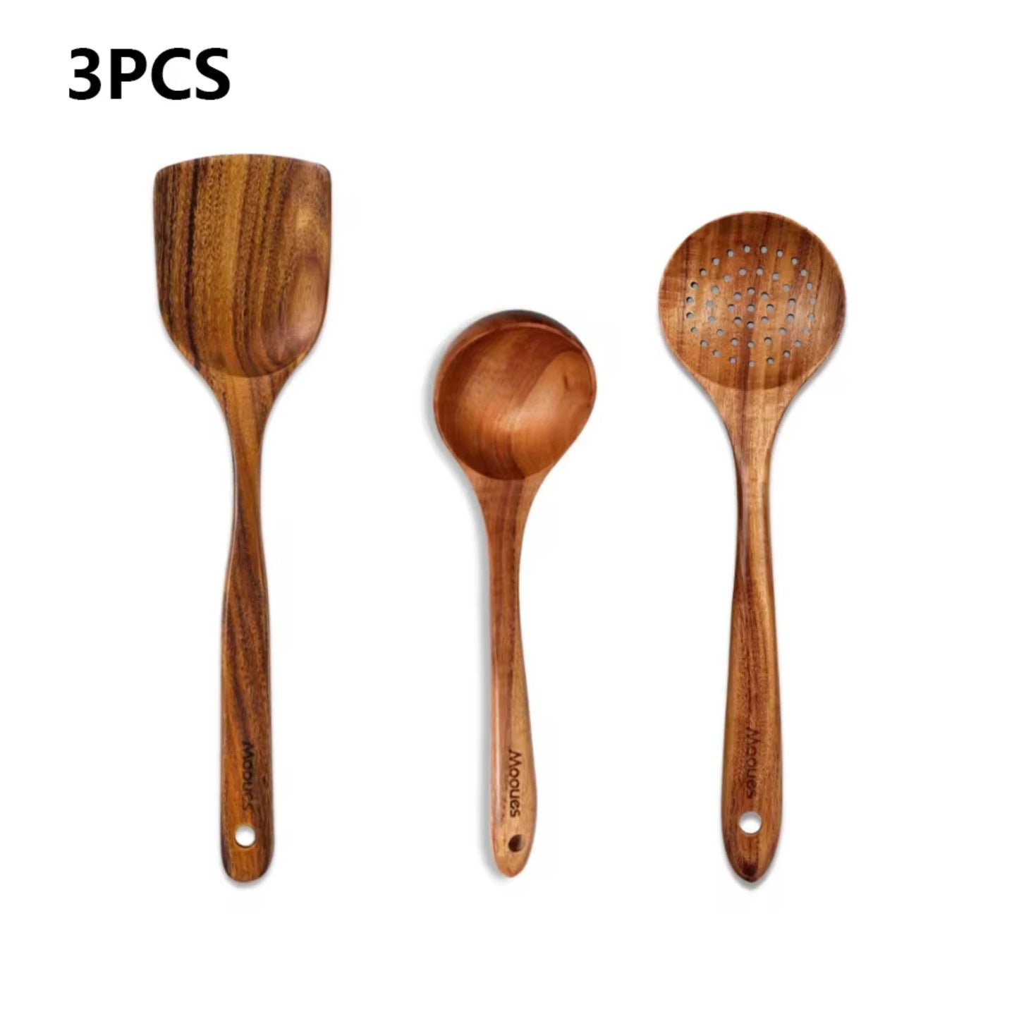 Handmade Natural Teak Wooden Spoons Cooking Set