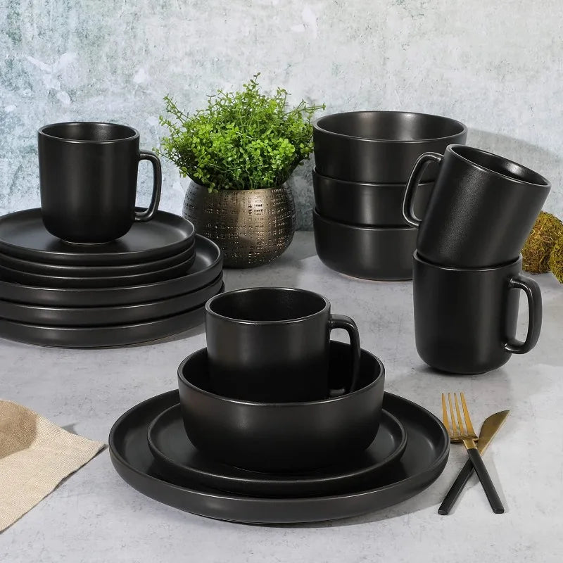 Zuma Stoneware Plates, Bowls, & Mugs Dinnerware Set