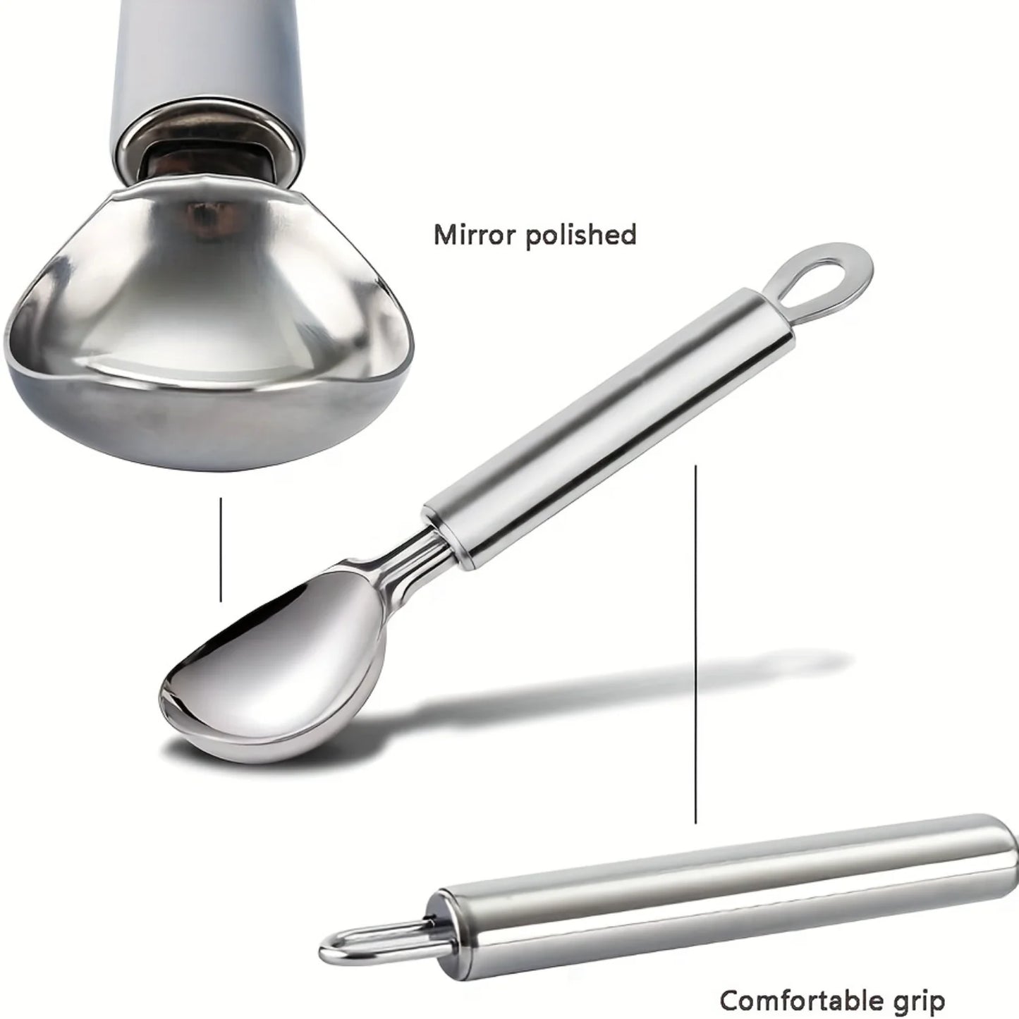 Modern Stainless Steel Ice Cream Scoop